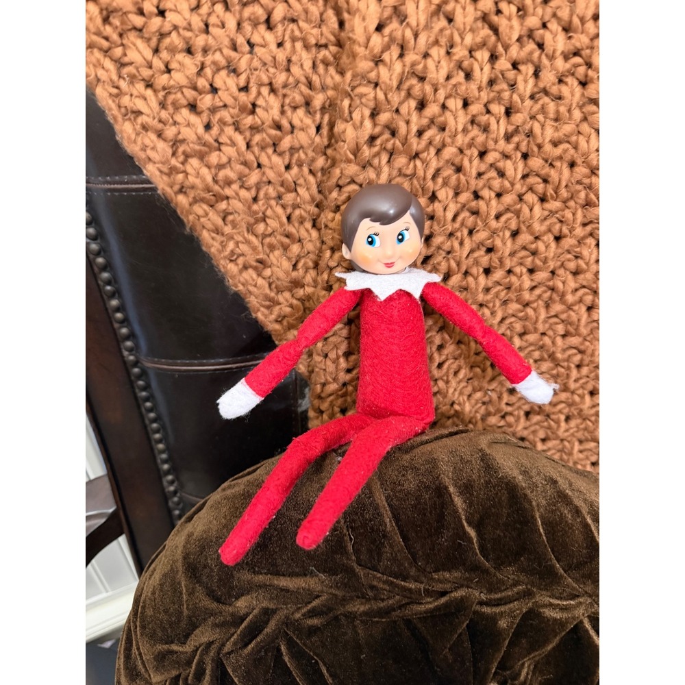Elf on the Shelf Girl Red Christmas Holiday Posable Doll Brown Hair